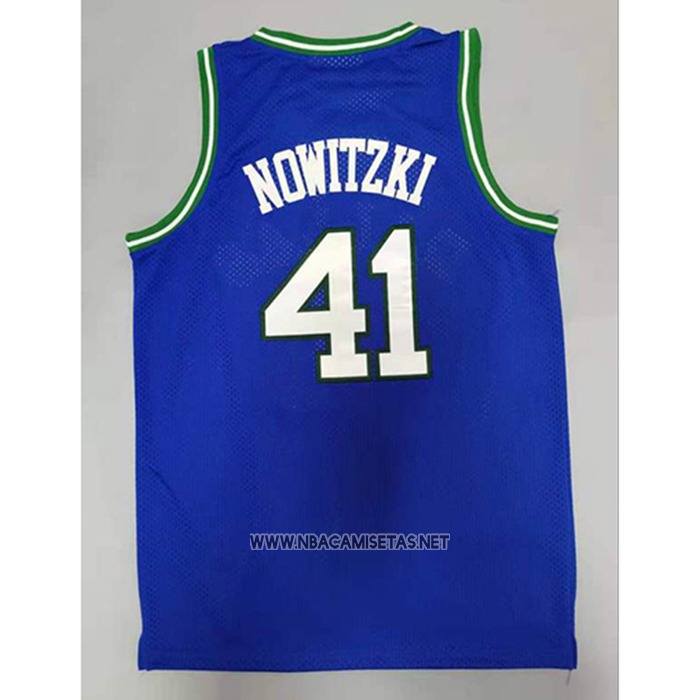 Camiseta Dallas Mavericks Dirk Nowitzki NO 41 Mitchell & Ness 1998-99 Azul